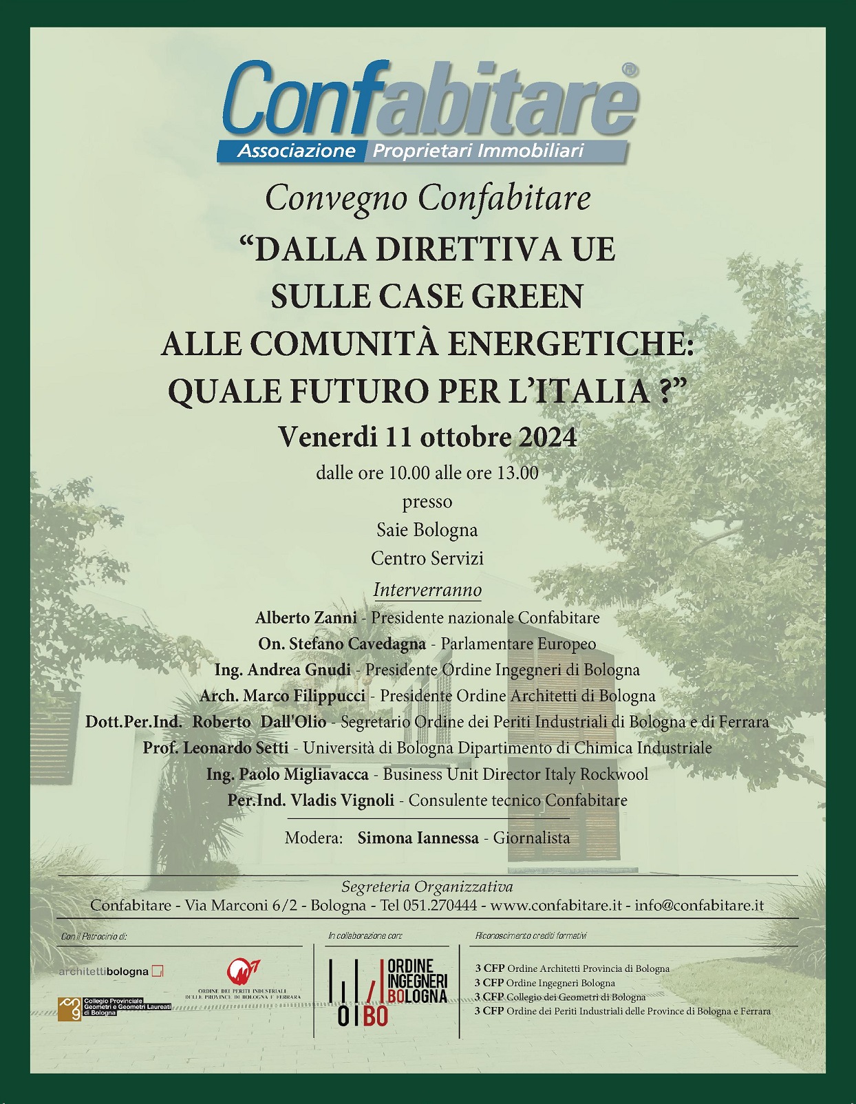 Dalla Direttiva UE sulle case green alle comunità energetiche: quale futuro per l’Italia? Un convegno organizzato da Confabitare