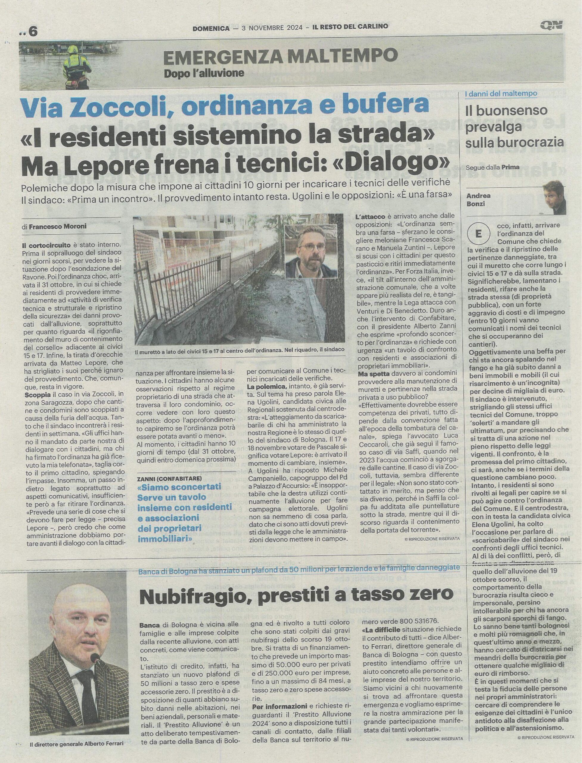 Via Zoccoli, ordinanza e bufera